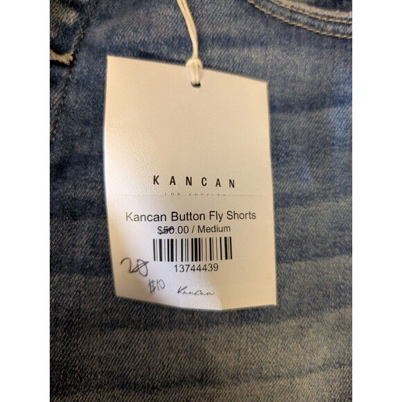 NEW KanCan Shorts Women's Size Medium Button Fly Distressed Raw Hem Denim Beach - Picture 9 of 12